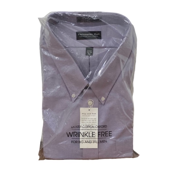 NWT Christopher Hart Light Purple Button Down Shirt Big  21-22 38-39 - Picture 1 of 9